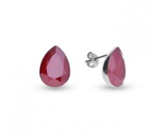 Kolczyki srebrne swarovski atessa royal red