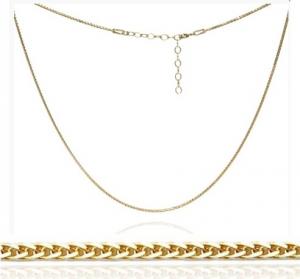 Łańcuszek srebrny pr. 925 spiga 0,4 pozłacana 24 k złotem