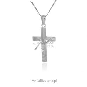 Krzyżyk srebrny z wizerunkiem jezusa