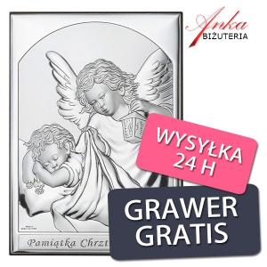 Pamiątka chrztu świętego - obrazek srebrny 7*9 cm