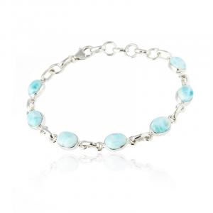 Bransoletka srebrna „błękit karaibów” – larimar, który koi zmysły
