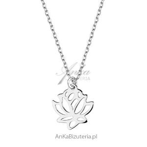 Naszyjnik srebrny z kwiatem lotosu