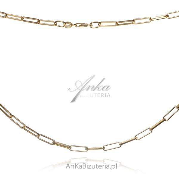 Łańcuszek srebrny pozłacany rolo flat 50 cm