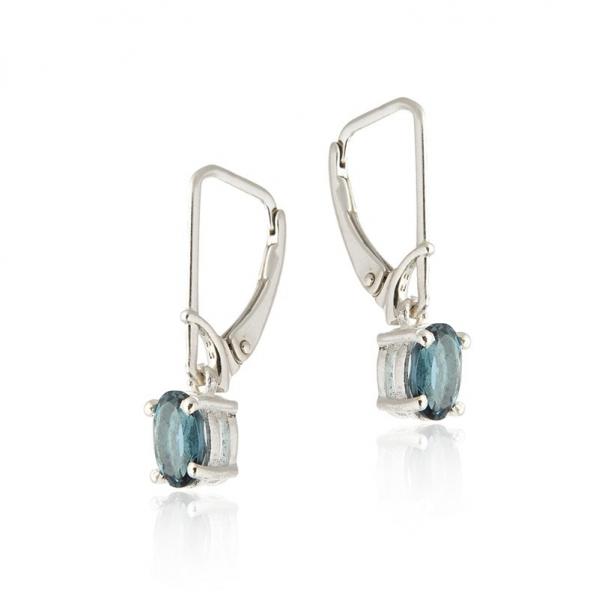 Kolczyki srebrne z london blue topaz "oceaniczny szept"