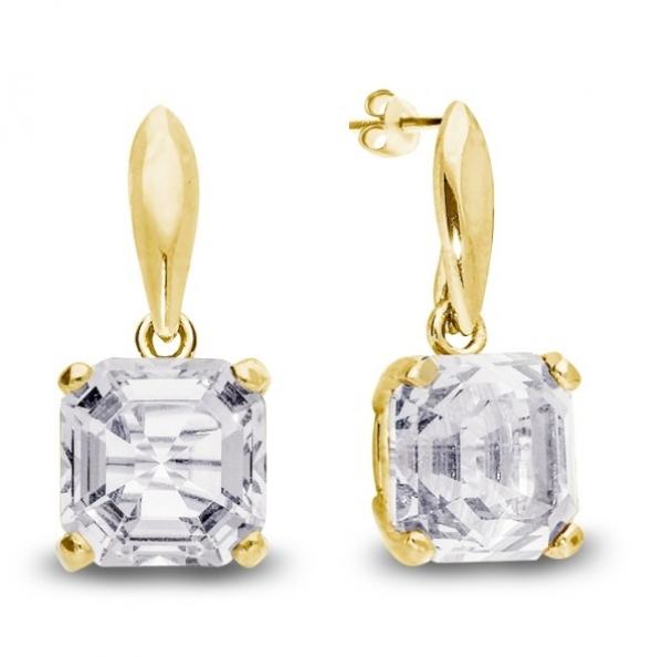 Kolczyki srebrne pozłacane londra crystals w kolorze cristal