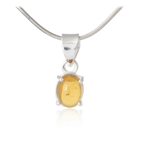 "aurora citrina" srebrna zawieszka z cytrynem - owalny kaboszon