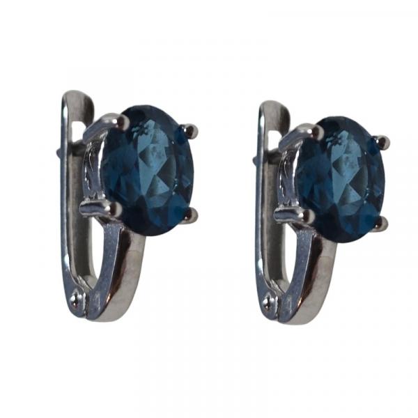 Kolczyki srebrne z pięknym london blue topaz