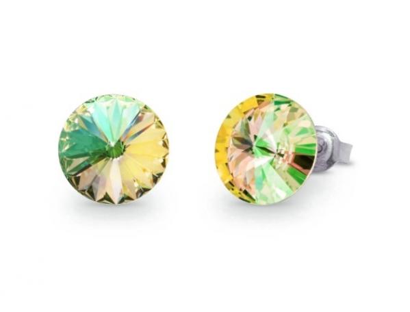 Kolczyki srebrne pr. 925 swarovski candy studs w kolorze luminous green.