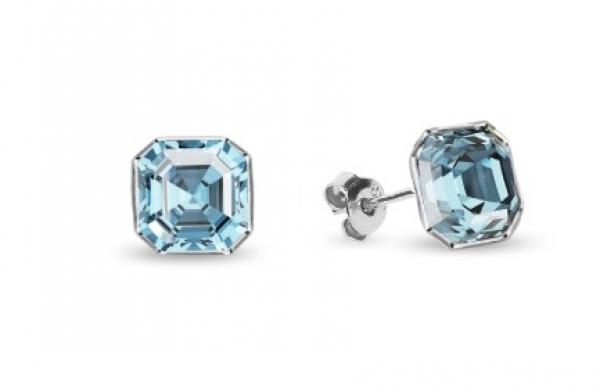 Kolczyki srebrne pr. 925 swarovski imperial studs w kolorze aquamarine