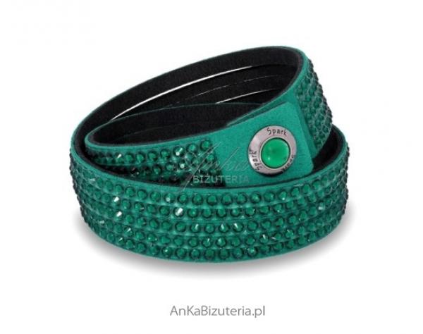 Bransoletka alcantra "emerald" piękna! - szmaragdowa