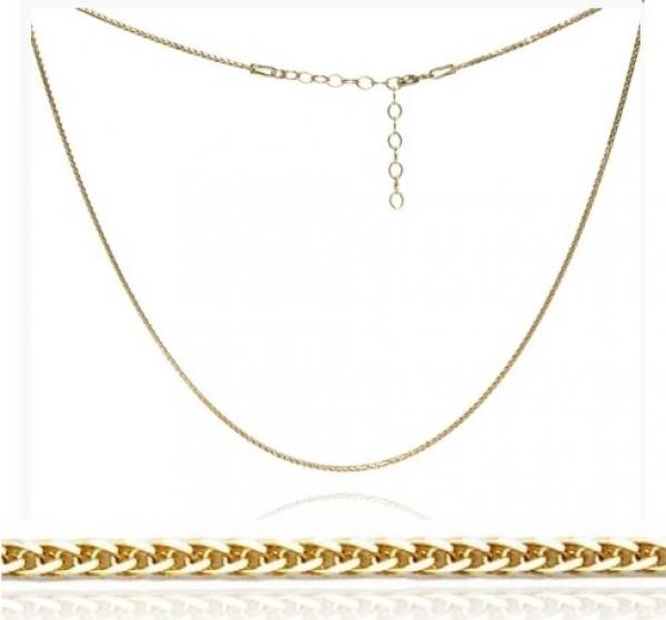 Łańcuszek srebrny pr. 925 spiga 0,4 pozłacana 24 k złotem