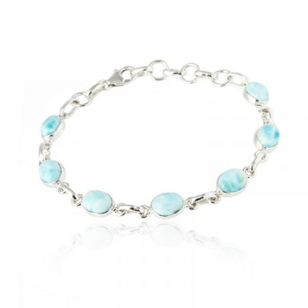Bransoletka srebrna „błękit karaibów” – larimar, który koi zmysły