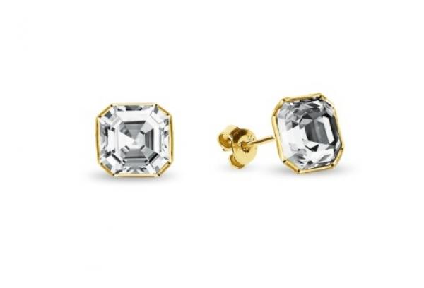 Kolczyki srebrne pozłacane pr. 925 swarovski imperial stud w kolorze crystal