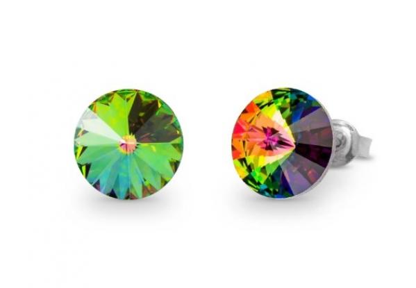 Kolczyki srebrne pr. 925 swarovski candy studs w kolorze vitrail medium