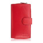 Duży Portfel Damski Skórzany Brødrene G-12MN/RED Rfid Czerwony