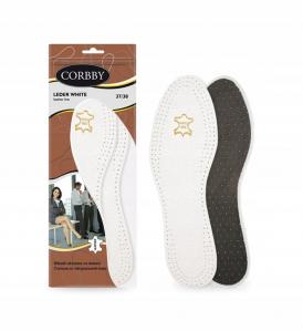 Białe Skórzane Wkładki do Obuwia Fresh Corbby Leder White r. 39-40