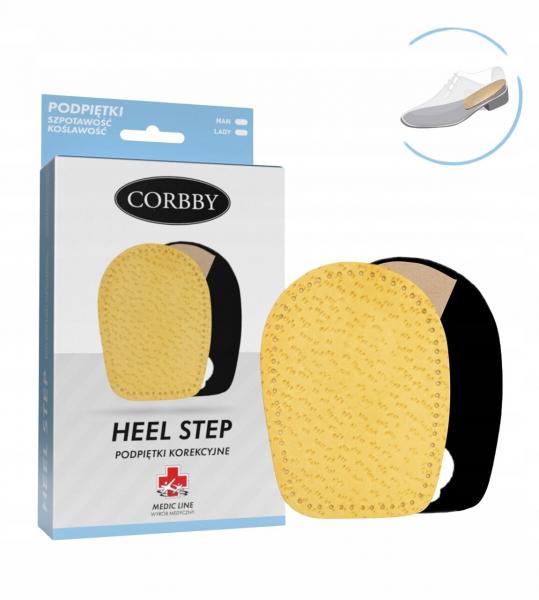 Korekcyjne Podpiętki Skórzane Corbby HEEL STEP r.40-46