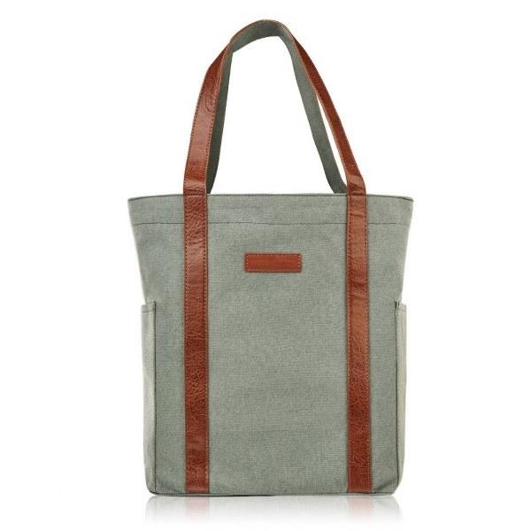 Torebka Damska Paolo Peruzzi Shopper Bag E-17-BU Szarozielony