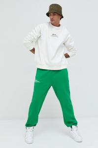Ellesse spodnie dresowe bawełniane kolor zielony gładkie