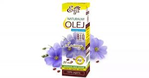 Naturalny olej lniany BIO (kwas omega-3,6,9, witamina B,E), 50 ml