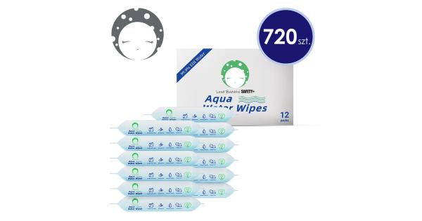 Chusteczki wodne Aqua Water Wipes KARTON 720 sztuk (12 op. po 60 szt.)
