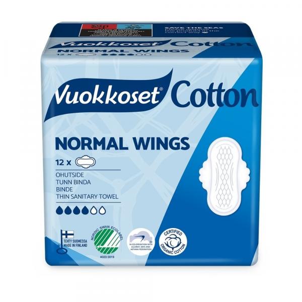 COTTON, NORMAL WINGS, Podpaski ze skrzydełkami, 12 szt.