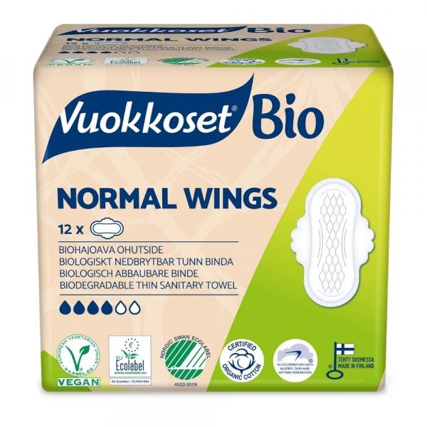 BIO, NORMAL WINGS, Podpaski ze skrzydełkami, 12 szt.