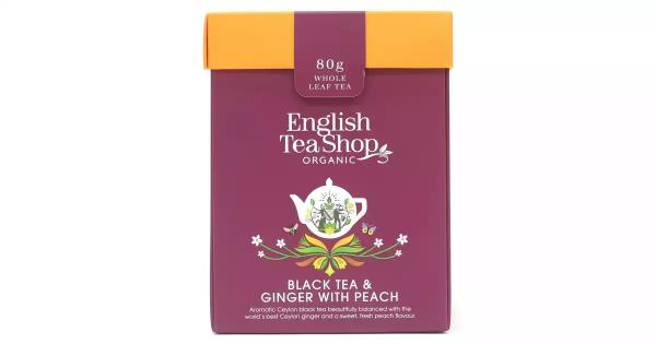 Herbata sypana, Black Tea & Ginger with Peach, 80 g