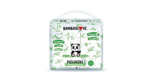 Pieluszki jednorazowe bambusowe, rozmiar M (6-11 kg), 24 szt.