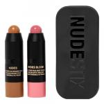 Nudestix - Pink Blush & Nude Bronze - Mini Duet Kremowych Sztyftów - Nudies Pink Nude Blush 3pc Kit - Dla Kobiet