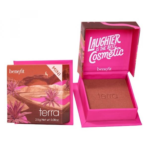 Benefit Cosmetics - Mini Terra - Mini Róż Do Policzków W Odcieniu Złotoczerwonej Cegły - Box O' Powder Terra Mini - Dla Kobiet