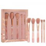 CRYSTALLOVE Zestaw pędzli do makijażu z kwarcu różowego ROSE QUARTZ MAKEUP BRUSHES SET