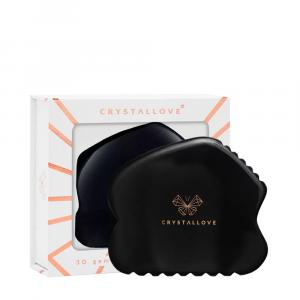 CRYSTALLOVE Contour gua sha płytka do masażu twarzy z czarnego obsydianu