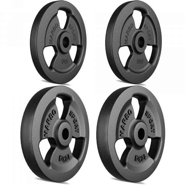 Zestaw obciążeń żeliwnych kierownica 30 kg / 2 x 10 kg + 2 x 5 kg - Marbo Sport