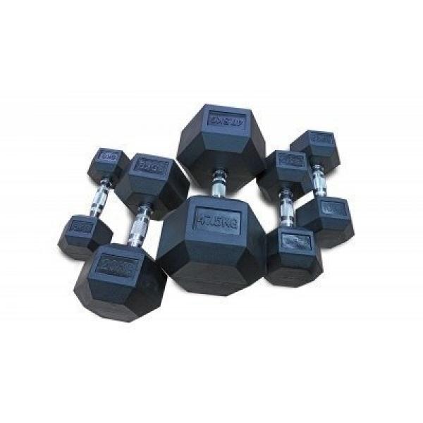 Hantla ogumowana HEX 30 kg - Bauer Fitness