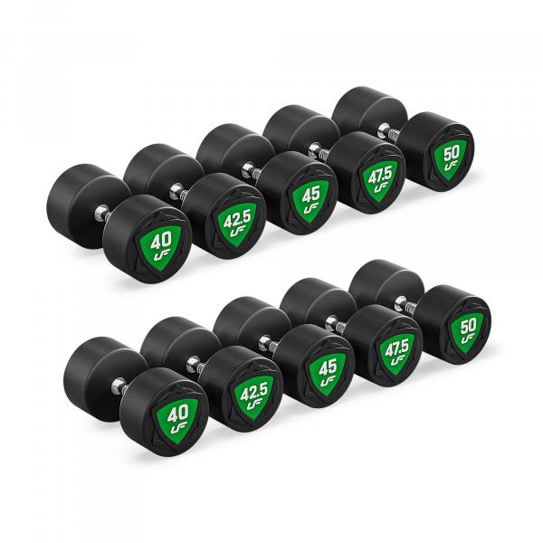 Zestaw hantli stałych poliuretanowych 40-50kg (skok co 2,5kg) 450 kg – UpForm