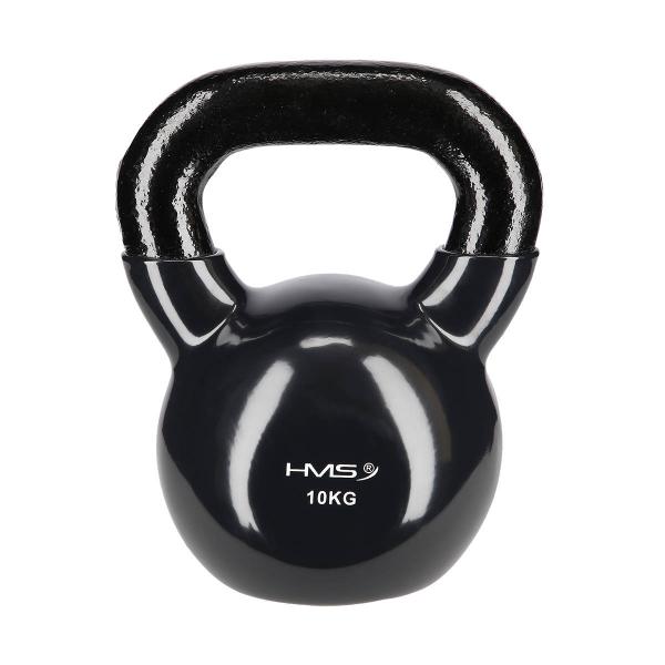 Hantla winylowa żeliwna kettlebell czarna 10 kg - HMS