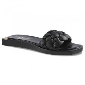 Czarne Klapki Chebello Modne Buty Damskie Ze Skóry