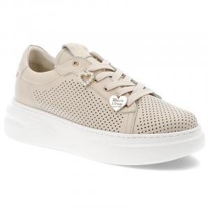 Beżowe Sneakersy Chebello Stylowe Obuwie Damskie