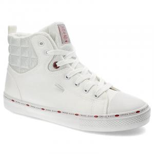 Białe Sneakersy Cross Jeans Ocieplane Buty Damskie
