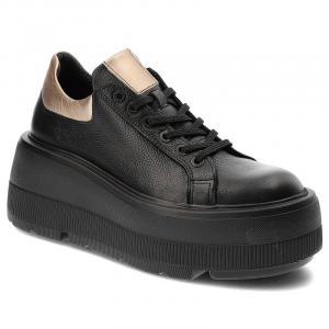 Czarne Sneakersy Armodo Modne Obuwie Damskie Na Platformie