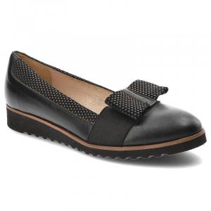 Czarne Półbuty Gamis Skórzane Buty Damskie