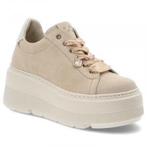 Beżowe Sneakersy Karino Modne Obuwie Damskie Na Platformie