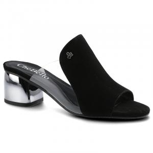 Czarne Klapki Chebello Damskie Eleganckie Buty