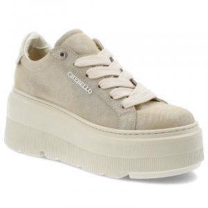Złote Sneakersy Chebello Modne Obuwie Damskie Na Platformie