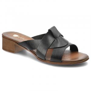 Czarne Klapki Armodo Stylowe Buty Damskie
