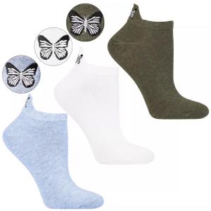 Kolorowe Damskie Stopki Moraj Motylki Mix 3 Pary