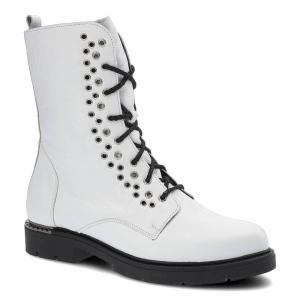 Białe Botki Maciejka Damskie Stylowe Buty Jesienne