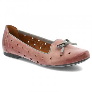 Różowe Baleriny Maciejka Buty Damskie Ze Skóry