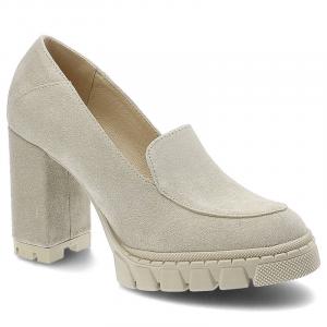Beżowe Półbuty Armodo Eleganckie Buty Damskie